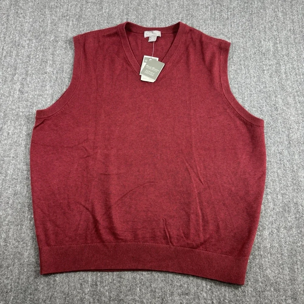 NWT Daniel Cremieux V-Neck Sweater Mens 2XL Supima Burgndy Signature Collection
